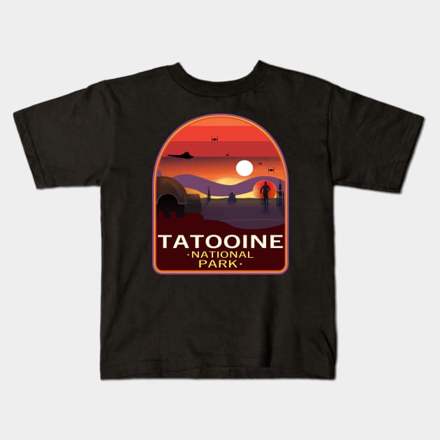 Visit Tatooine - National Park Retro Kids T-Shirt by PARIS^NIGHT